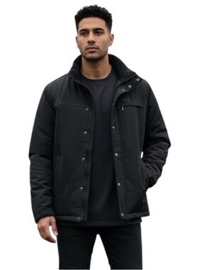 Lands’ End Men’s Dark Grey Insulated Button Front Jacket size Medium